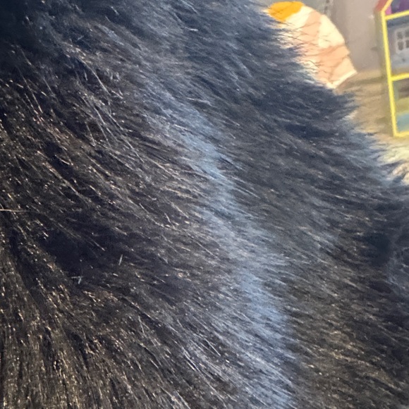 art class Black Faux Fur Kids Jacket - Picture 4 of 9